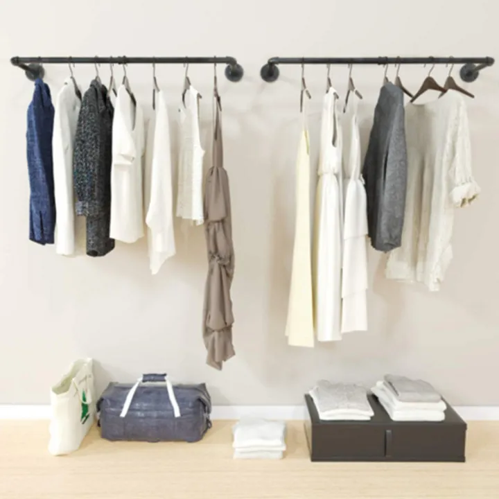 Bedroom%20Garment%20Home%20Rail%20Detachable%20Multipurpose%20Wall%20Mounted%20Industrial%20Pipe%20Clothes%20Rack%20Space%20Saving%20Hanging%20Shelf%20-%20Image%205