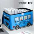 Children's Cartoon Toy Storage Box with Flip-Top Lid - Household Goods Clothes Storage Box - Car Pattern Coated Storage Box. 