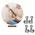 4 PCS Ukulele Tuning Peg Uke Knobs 1:15 Closed Style Tuners Tuning Key for 4 String Ukelele - silver. 