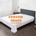 Customized LOGO Photo Cartoon Anime Flat Sheets Soft Personalized Luxury Bed Sheet Twin FULL Queen Size Kids Gift Bed Cover.