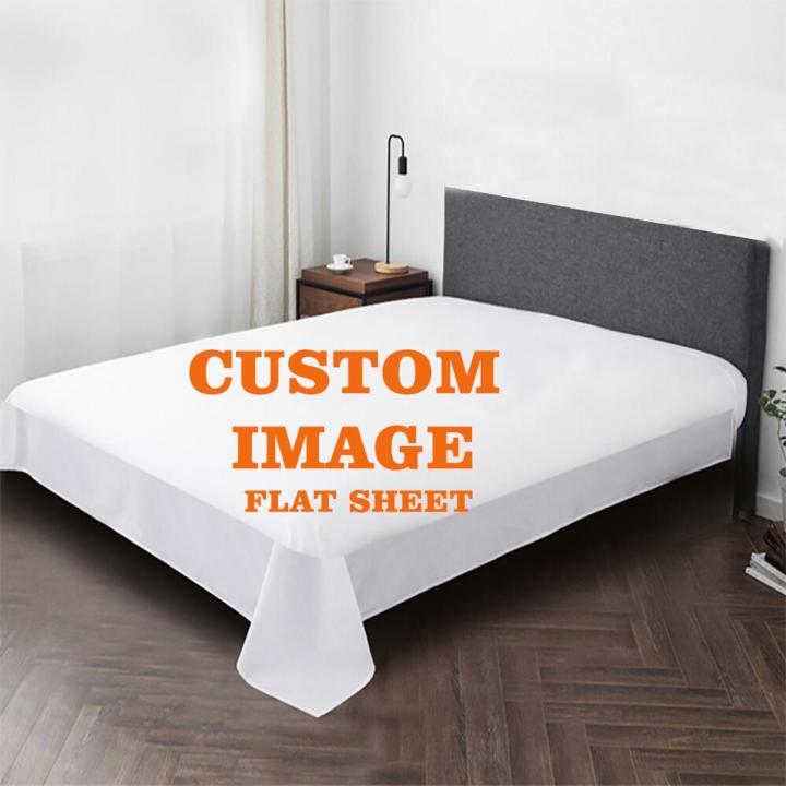Customized LOGO Photo Cartoon Anime Flat Sheets Soft Personalized Luxury Bed Sheet Twin FULL Queen Size Kids Gift Bed Cover