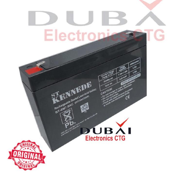 Lead Acid 6v 7Ah ST Kennede Battery For Rechargeable Fan Kids Ride On Power Car Wheels .