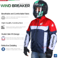 Honda Branded Design Reflective Slim Fit Windbreaker Jacket Moderate Water Resistant and Stylish for Riding 1 Piece.