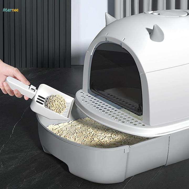 Cat%20Detachable%20Fully%20Enclosed%20Cat%20Toilet%20Pet%20Supplies%20with%20Door%20Anti%20Splashing%20Grey%20-%20Image%202