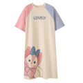 Pajamas Women's Summer Knitted Cotton Nightdress High-End Mid-Length Loose Large Size Korean Style Cute Dress Home Wear. 
