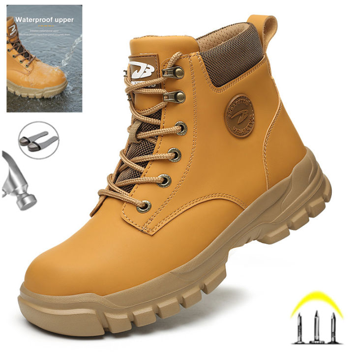Waterproof Work Safety Shoes Men Boots Anti-smash Sneakers Steel