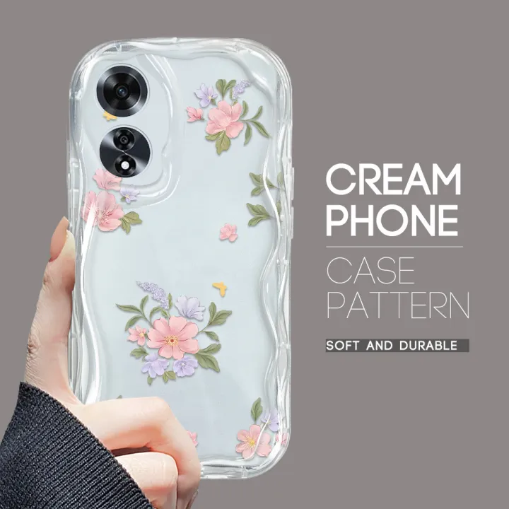 YYDS%20for%20OPPO%20A60%20Back%20Cover%20Pink%20Flowers%20Case%20Cream%20Texture%20Wavy%20Edge%20Soft%20Silicone%20Mobile%20Cover%20-%20Image%202