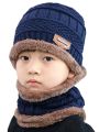 UGLY BLUE COLOUR WINTER HAT &NECK WARMER FOR MEN ..