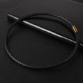 Nabest Custom Size Wholesale Bulk Simple 3/4/5/6mm Thin Black Necklace Leather Necklace For Men Cord Chain Necklace. 