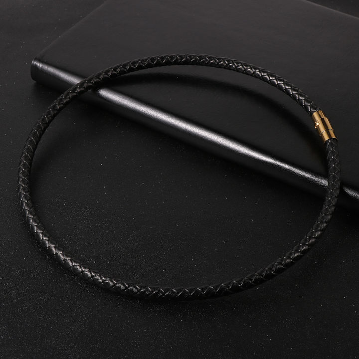 Nabest%20Custom%20Size%20Wholesale%20Bulk%20Simple%203/4/5/6mm%20Thin%20Black%20Necklace%20Leather%20Necklace%20For%20Men%20Cord%20Chain%20Necklace%20-%20Image%204