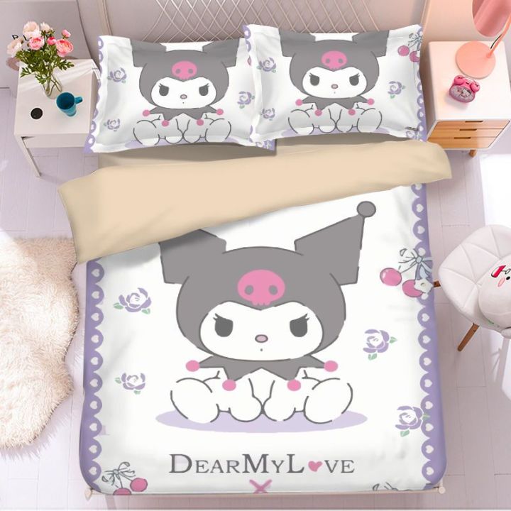 Cute%20Kuromi%20new%20four-piece%20bed%20sheet%20set%20with%20bunk%20bed%20single%20bed%20three-piece%20set%20Sanrio%20anime%20girly%20heart%20bedding%20wholesale%20-%20Image%205
