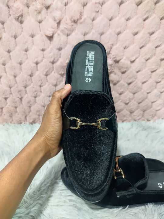 MARVEL%20FASHIONS%20NEW%20%20Fashionable%20Velvet%20Half%20Shoe%20For%C2%A0Men%C2%A0Black%20-%20Image%205