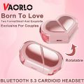 New Fashionable Bluetooth Wireless Headphone Heart Shaped TWS Headset Women's Heart Shaped In-Ear Earbuds Couple Earphone Presen. 