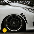 Racing Stickers Vehicle Car Decals Plaid Wheel Flags Reflector Safety Vinyl Stickers Prevention For Audi Bmw | Decoration Sticker For Car.