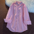 women's fashion all-match pocket linen shirt.