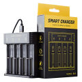DC 5V 2A Battery Charger with USB Cable 4 Slots Fast Charge Universal for 10440/14500/14650/16340 for Flashlight Camera Doorbell. 