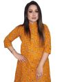 Exclusive Designed Long Kurti High Neck Pocket Cotton Screen Print Trending and Comfortable- Comfortable And Stylish - Premium Quality.