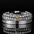 Gucchi Stainless Steel Round Bracelets for Men. 