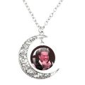 Cute Jyp Meme Necklace Lovers Women Glass Cabohcon Moon Pendant Accessories Party Girls Chain Charm Jewelry for Women Gift.