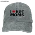 【Nice Day Toy Findings Store】(NEW)I Love Hot Dads I Heart Dads Love Hot Dads Hat Cap Adjustable Washable Cowboy Hat Denim Cap for Man.