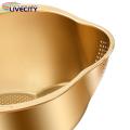 Side Drain Rice Strainer Stainless Steel Rice Washer Strainer Bowl Quick Drainage Kitchen Tool for Rice Fruit Vegetables Southeast Asian Favorite Stainless Steel Food Strainer. 