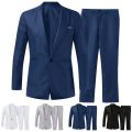Suits For Men Wedding Blazers Set Elegant 2 Pieces Jackets Vest Pants Luxury Business Formal Full Coats 2024 Male Clothes Outfit Wearhouse.