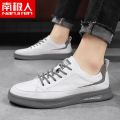 Nanjiren Men's Shoes2023Spring Low-Top White Shoes Men's Trendy Shoes Casual Leather Shoes Summer Flat Sneakers Men. 