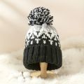 Cute Print Embroidery Beanies Hats for Women Men Winter Wool Warm Pompom Baggy Knit Hat.