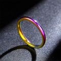 Fashion Simple 2mm Stainless Steel Ladies Smooth Fine Thin Finger Ring.