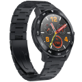 NO.1 DT98 Full Round HD Screen Sports Smart Watch Bluetooth Call ECG Heart Rate Blood O2 Monitor IP68 Waterproof Fitness Tracker - Black.