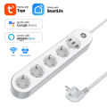 Wifi Smart Power Strip 4 EU Outlets Plug with 3 USB Charging Port Timing App Voice Control Work with Alexa Google Home Maximum current: 2400 W (240 V / 10 A).