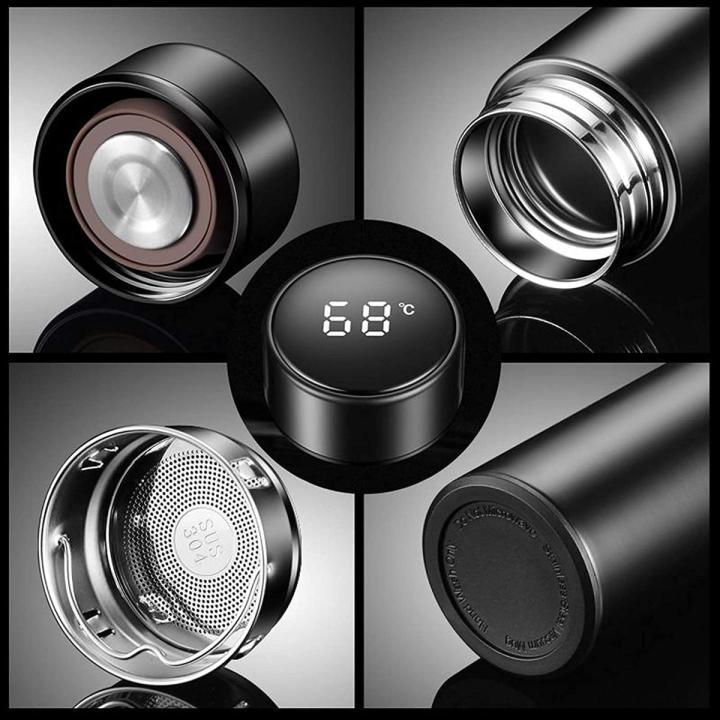 Touch Screen Stainless Steel 500ML Vacuum Flask Smart Temperature Water Cup Insulation Cup Coffee Cup Thermos Water Bottle