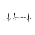 life goes on Bumper Stickers Creative Cute Funny Electric Car Motorcycle Heartbeat Rear Window Glass Automobile Sticker Bumper Stickers Paper. 
