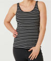 Women's Cotton Stretch Round Neck Striped Tank Top From Levin.