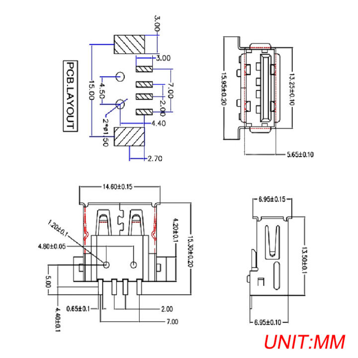 10Pcs%20USB2.0%20Type%20A%20Standard%20Port%20Female%20Solder%20Jacks%20Connector%20PCB%20Socket%20USB-A%20type%20SMT%204Pin%20jingu%20-%20Image%202