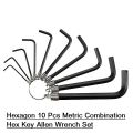 10Pcs SET Keyring With Hexagon 10 Pcs Metric Combination Hex Key Allen Wrench Set 1mm To 10mm Keyring Hand Bicycle Repair Tools Sets. 