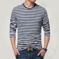 Navy style long-sleeve shirt men T-shirt o-neck stripe t shirt men shirt navy vintage basic 95% cotton shirt.