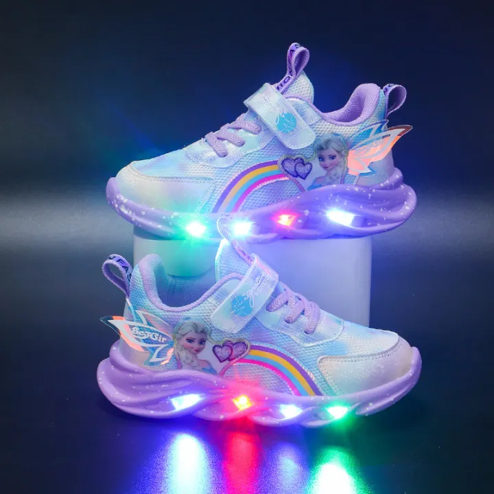 Girls'%20with%20lights%202024%20Spring%20and%20Autumn%20New%20mesh%20breathable%20children's%20sports%20versatile%20girl%20princess%20shoes%20-%20Image%202