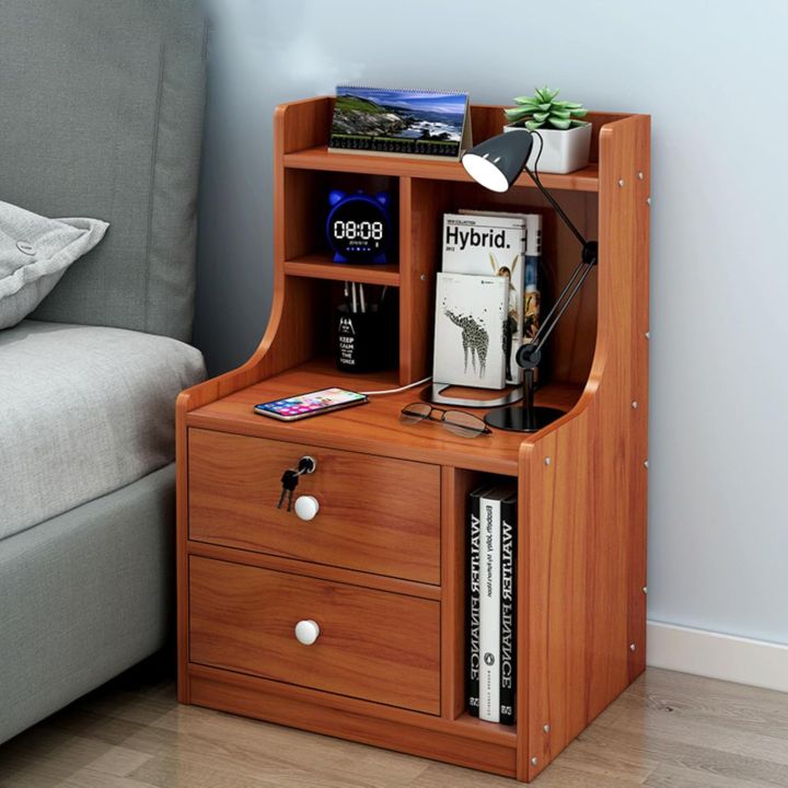 RK%20MDF%20M13%202%20Drawers%20Exclusive%20Bed%20Side%20Table%20With%20Drawers%20Shan%20Teak,%20White%20and%20%20Beige%20Finish%20-%20Image%202