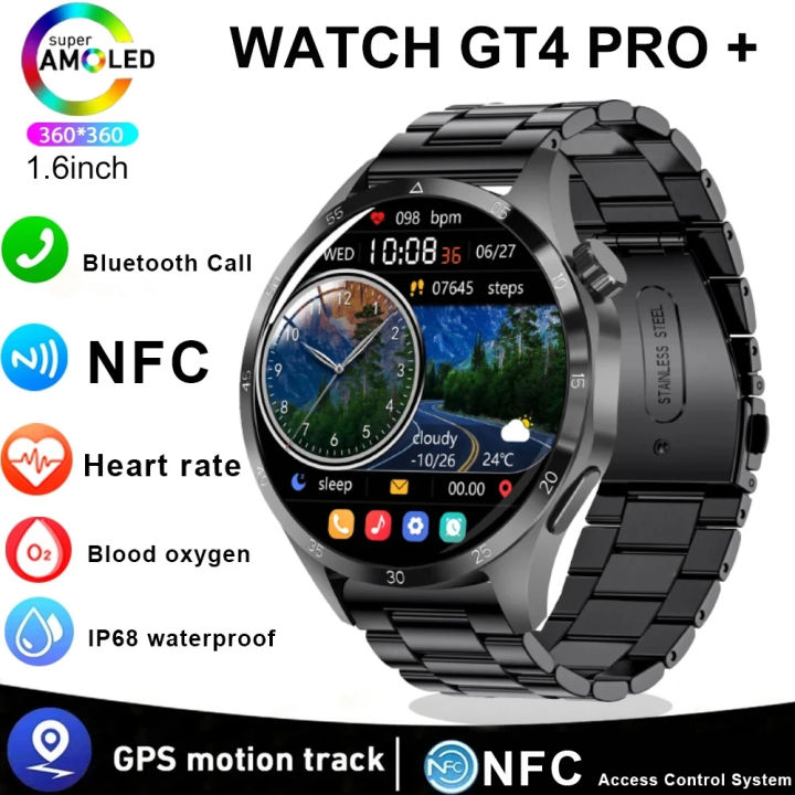 GT4 PRO MAX Smart Men Watch 4 Pro 1.6 HD Color Screen Bluetooth Call Heart rate Blood Pressure Smartwatch 2024 New For Huawei