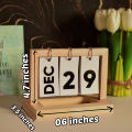 Wood Flip Chart Permanent Desk Calendar - Stay Organized With The Stylish Wood Flip Chart Permanent Desk Calendar - A Functional And Aesthetic Addition. 