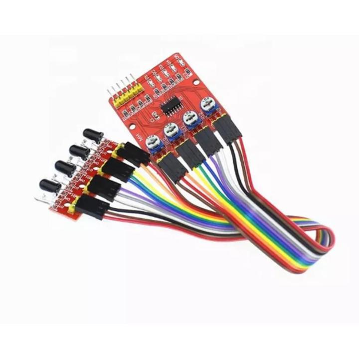 Taidacent Car Robot Sensor Patrol Module 4-way Obstacle Avoidance Module Infrared Tracking 4 Infrared Avoidance Module