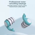 Professional Noise-Reducing Silicone Earplugs (Up to 40dB) — Reusable, Washable 3-Layer Soundproof Design for Sleep, Study, Travel & Concerts (4 Colors).