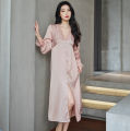 Ladies High Quality Sexy V-neck Long Sleeve night drees. 