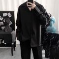 Cuban collar shirt men's short sleeve white summer trend fashion brand premium thin loose casual drape ice silk shirt.