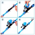 PROBEROS Offshore Angling Gear Suit Retractable Fishing Rod Fishing Reel Fishing Tools Kit - blue. 