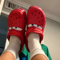 Aoger Disney Lightning Mcqueen Pixar Crocs Outdoor beach slippers Cute Cartoon anime Pool anti slip Crocs No95 car slippersshoes. 