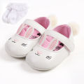 Cute Baby Girl Shoes with Bunny Design – Soft Sole Non-Slip Prewalker Shoes with Socks – e-Baksho Kids. 