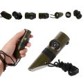 7-in-1 Emergency Survival LED Light Whistle Compass Multifunction Tool Magnifier Flashlight Storage Container Thermometer for Camping Hiking. 
