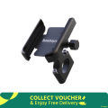 Metal Bike Mobile Holder - Securely Mount Your Mobile Phone On Your Motorcycle Or Bicycle With This Black Mobile Phone Bracket - Ideal For Riders On The Go.